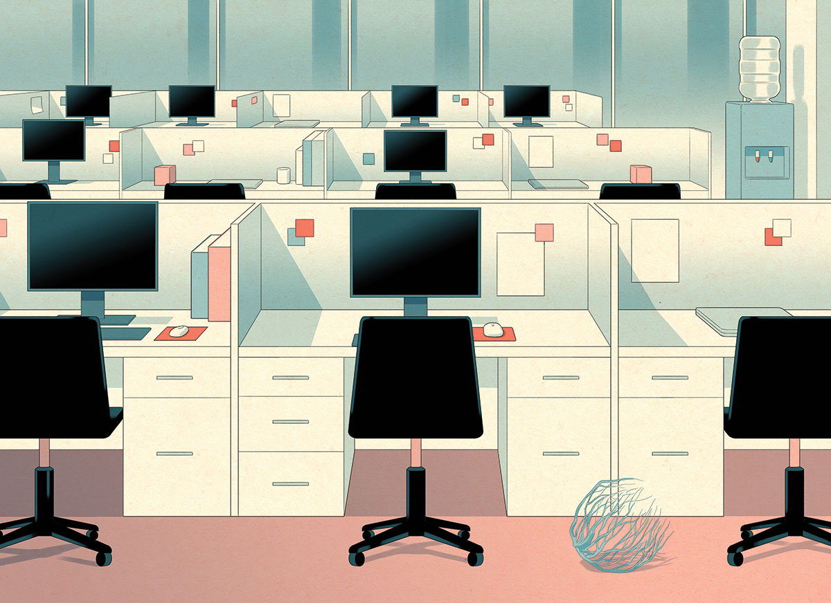 Illustration of cubicles