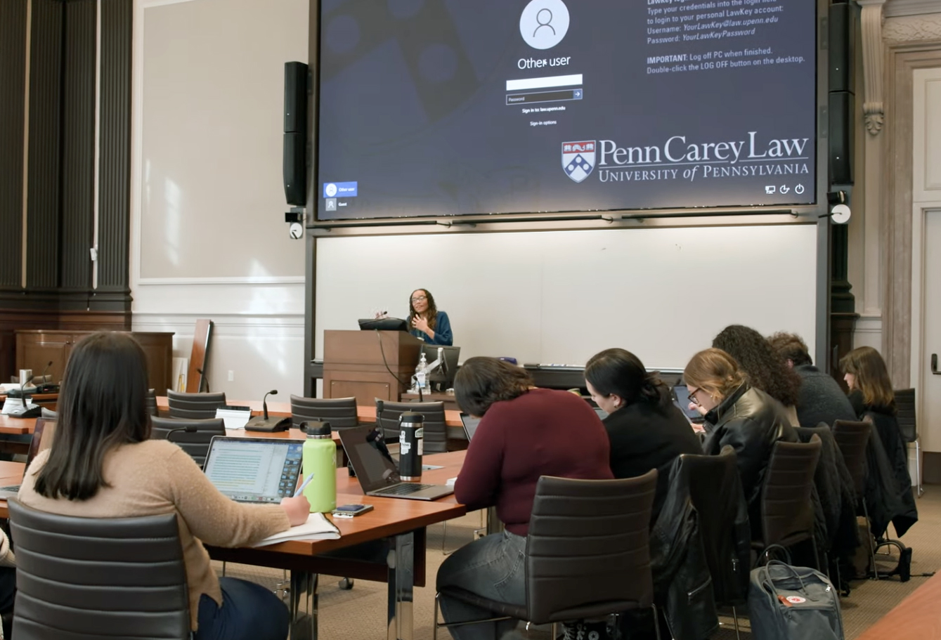 Dorothy Roberts teaching a class at Penn Carey Law.