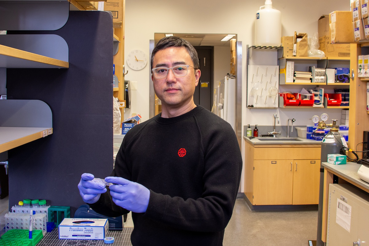 Dan Huh in his lab.