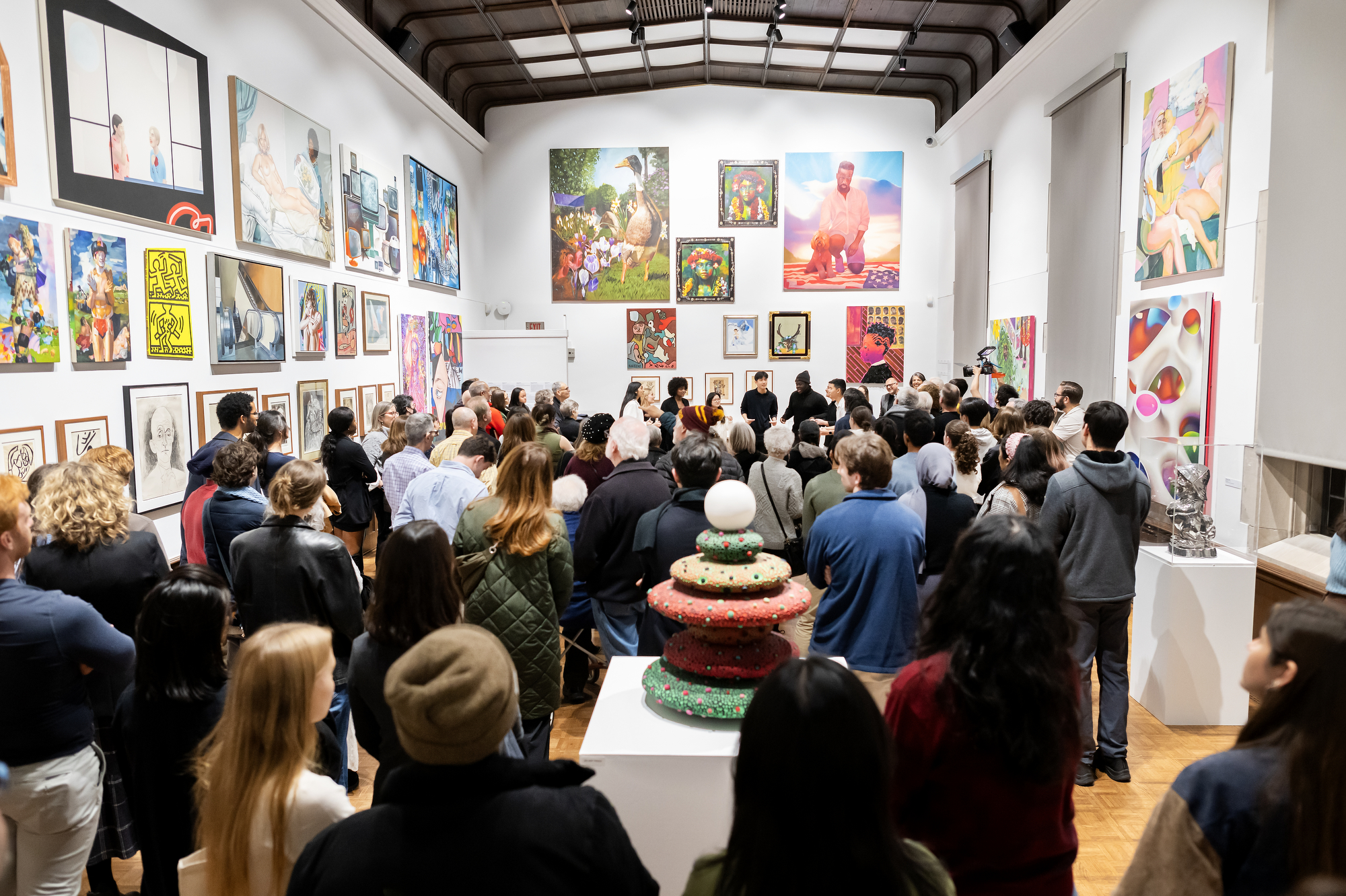 arthur ross gallery filled with attendees