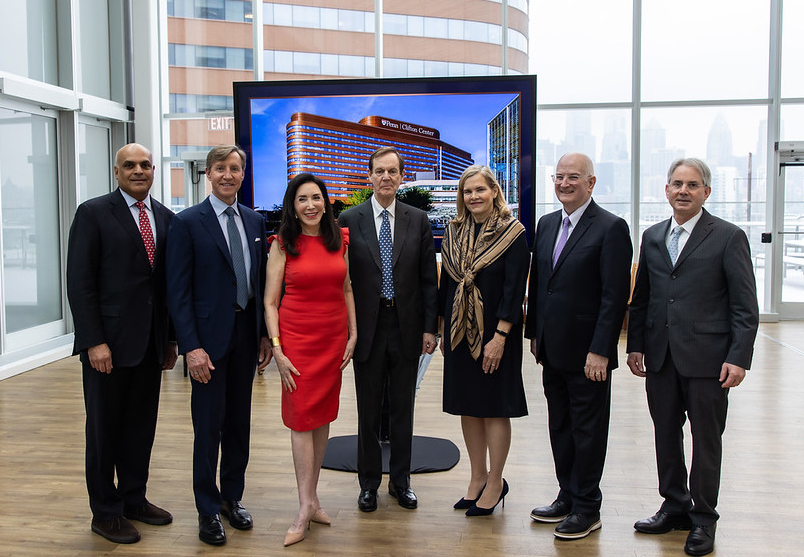 Seven people including Penn President J. Larry Jameson, Catherine and Anthony Clifton, Kevin Mahoney, and Jon Epstein.