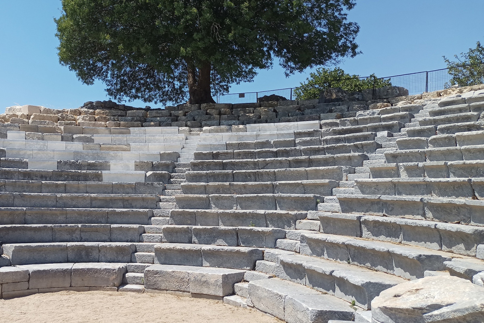 An ancient bouleuterion ruin.