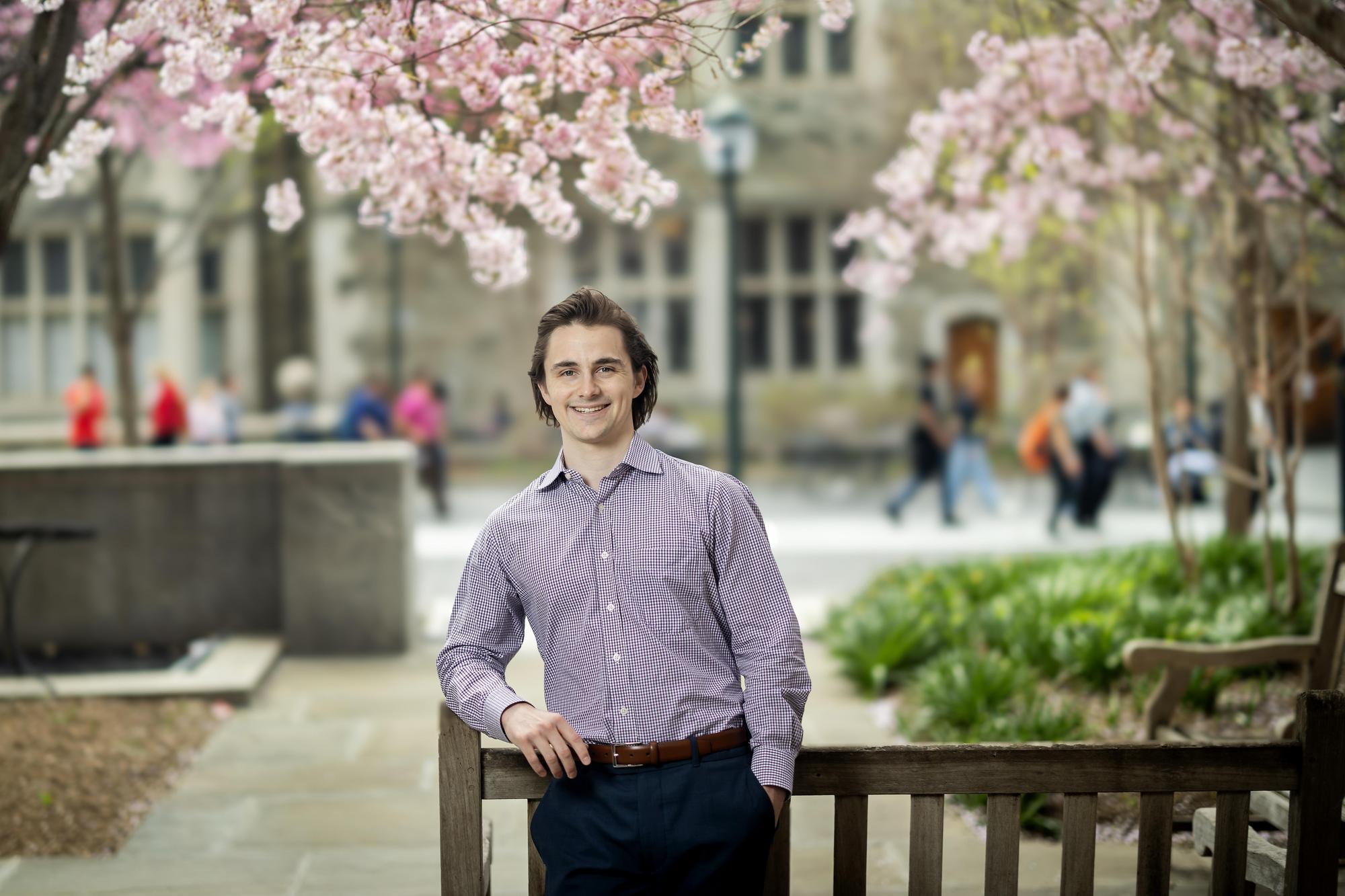 Philosophy master's student William Reason teaches ethics to high school students