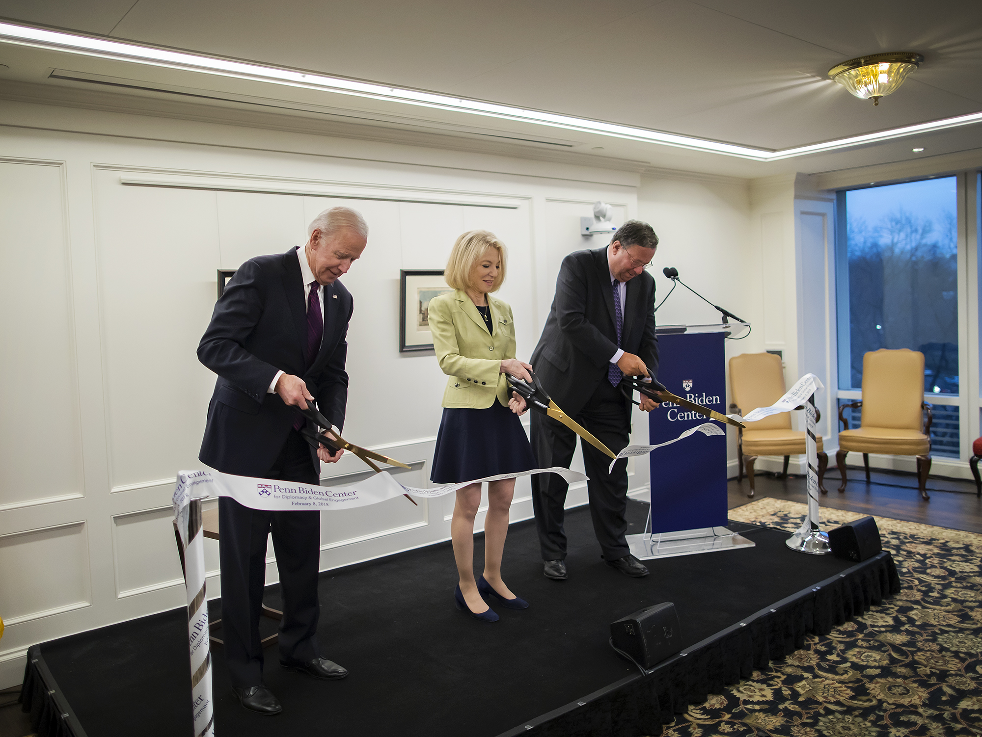 Penn President Amy Gutmann and Former U.S. Vice President Joe Biden Host  Official Opening of the Penn Biden Center in Washington | Penn Today