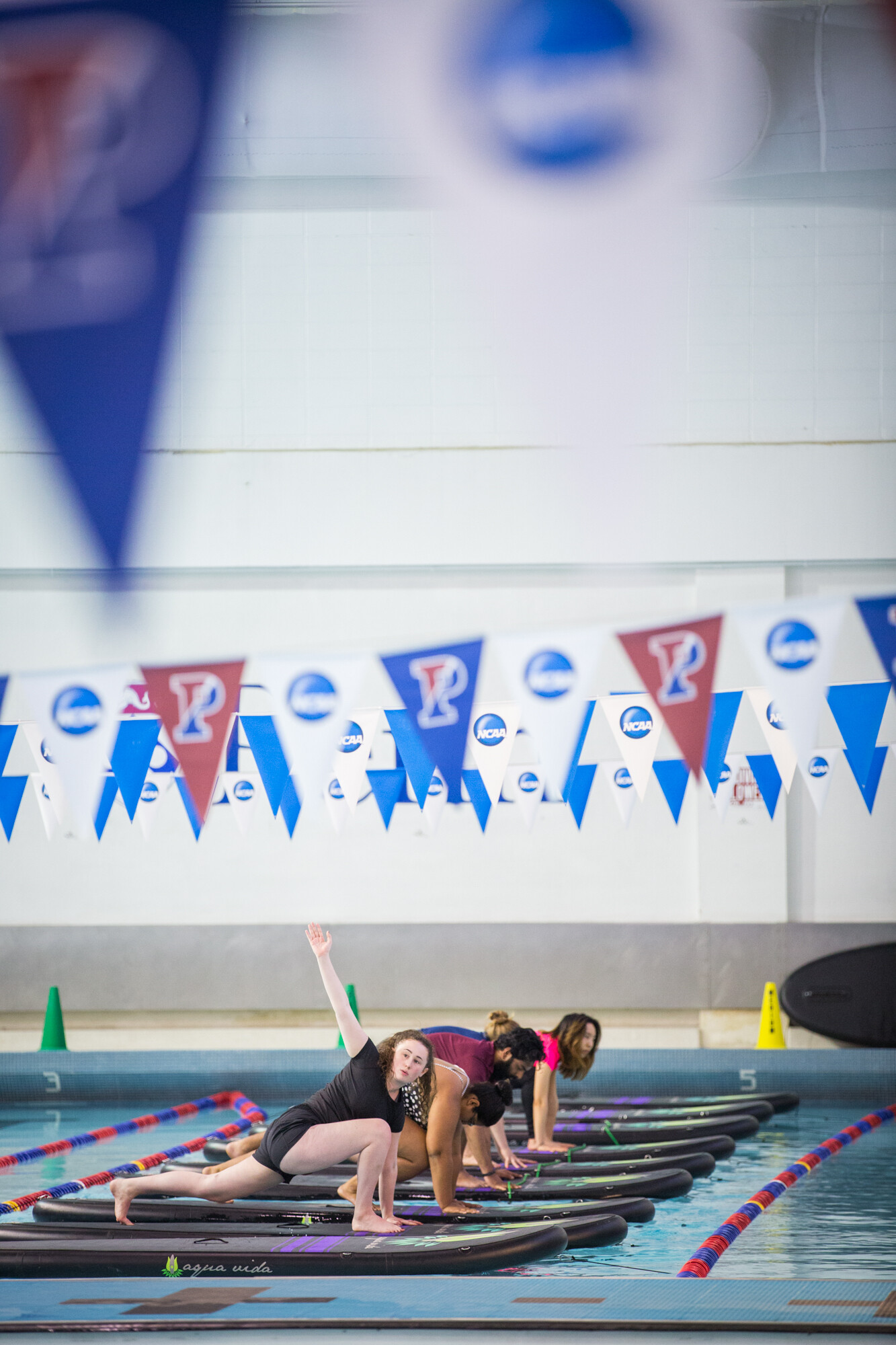 Penn Campus Recreation offered a free floating yoga class as part of its Spring into Wellness Week.