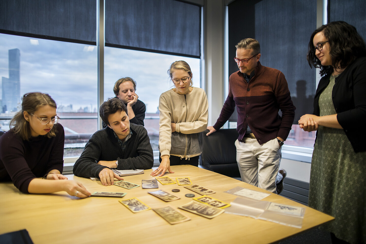 Penn Professor André Dombrowski teaches an art history curatorial seminar. 