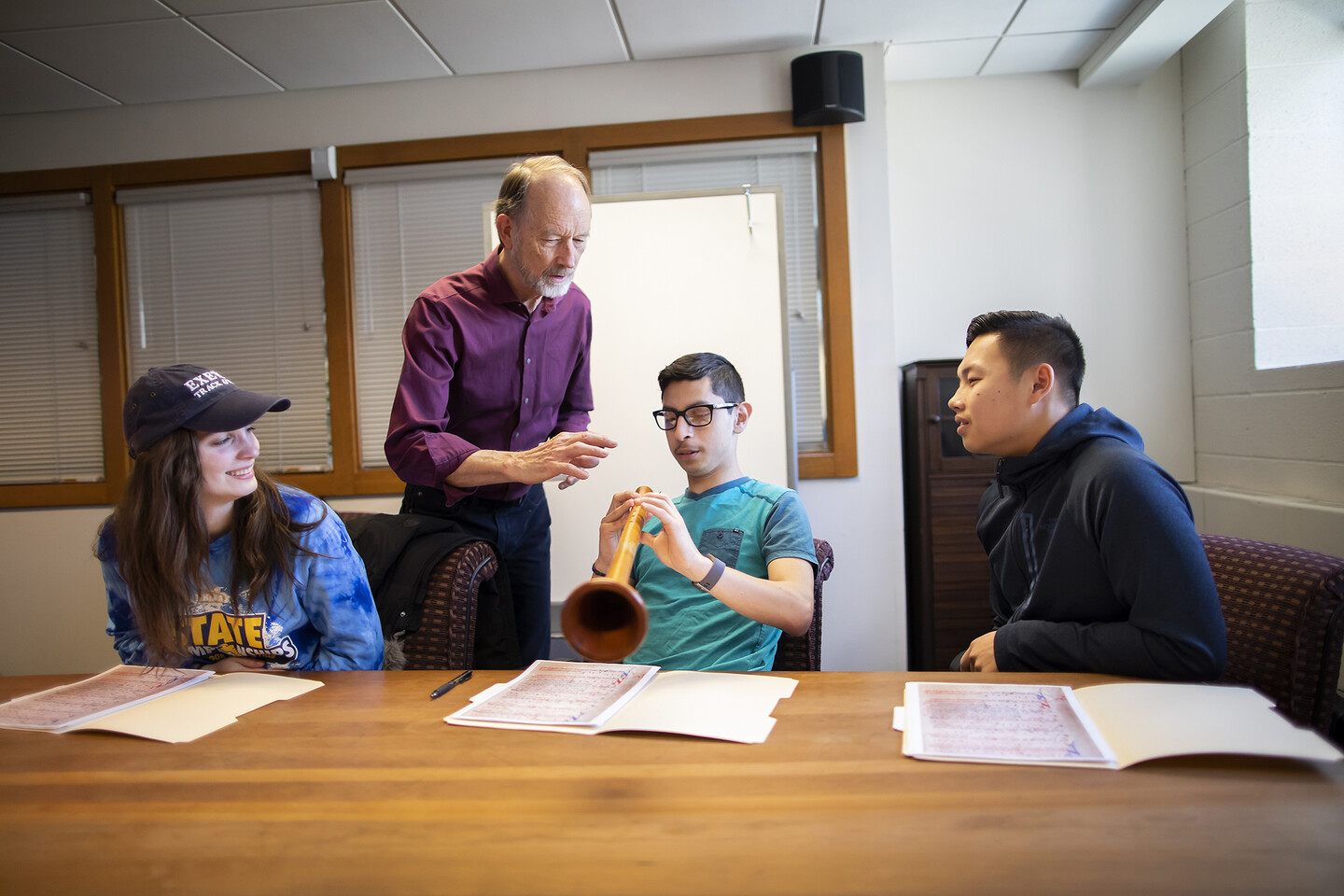 Penn Professor Mary Caldwell teaches a medieval music seminar. 