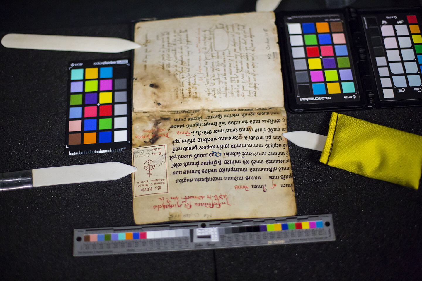 Multispectral imaging for Stains Alive research project at Penn Libraries. 
