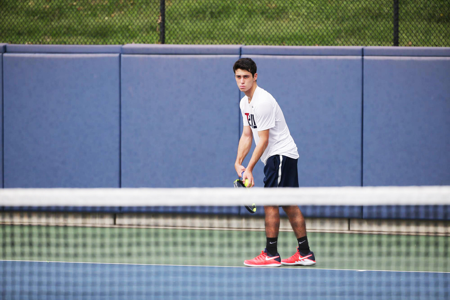 Max Cancilla prepares to serve the ball.