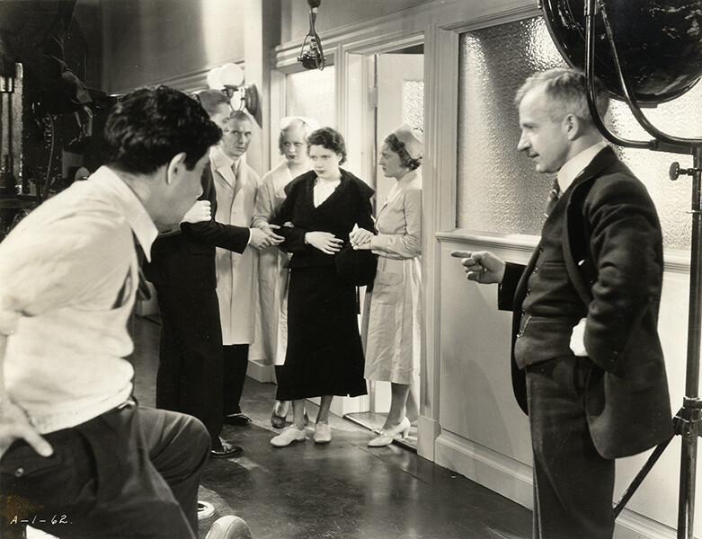 Actors in the black-and-white film 'Damaged Lives'