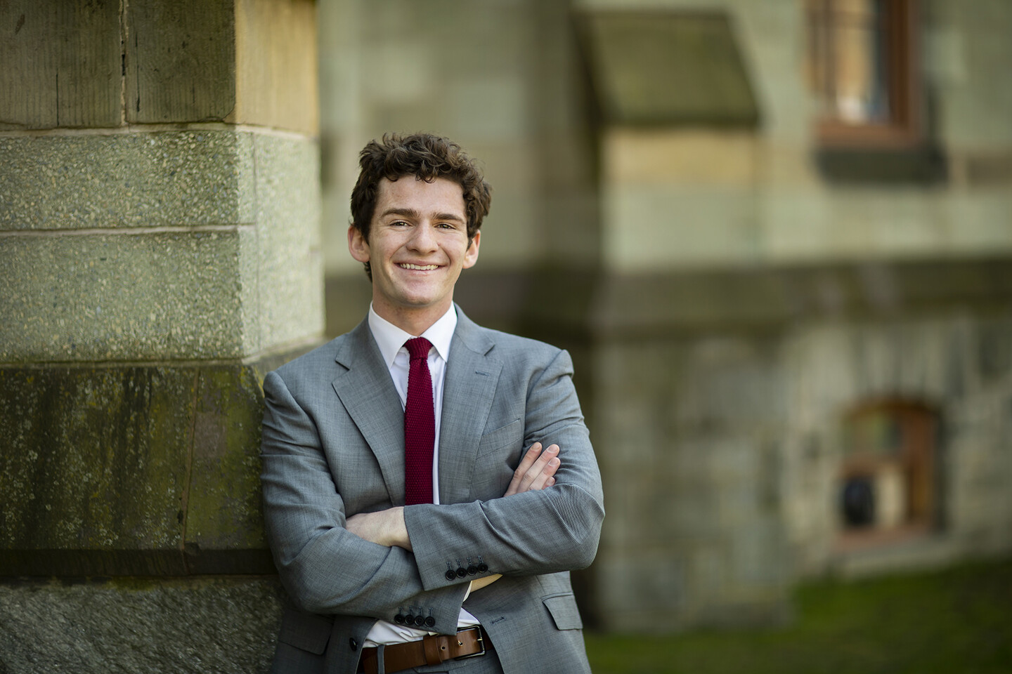 Brendan Taliaferro outside of College Hall