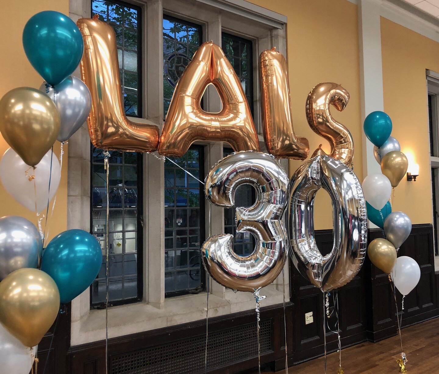 Balloons spelling out LALS 30