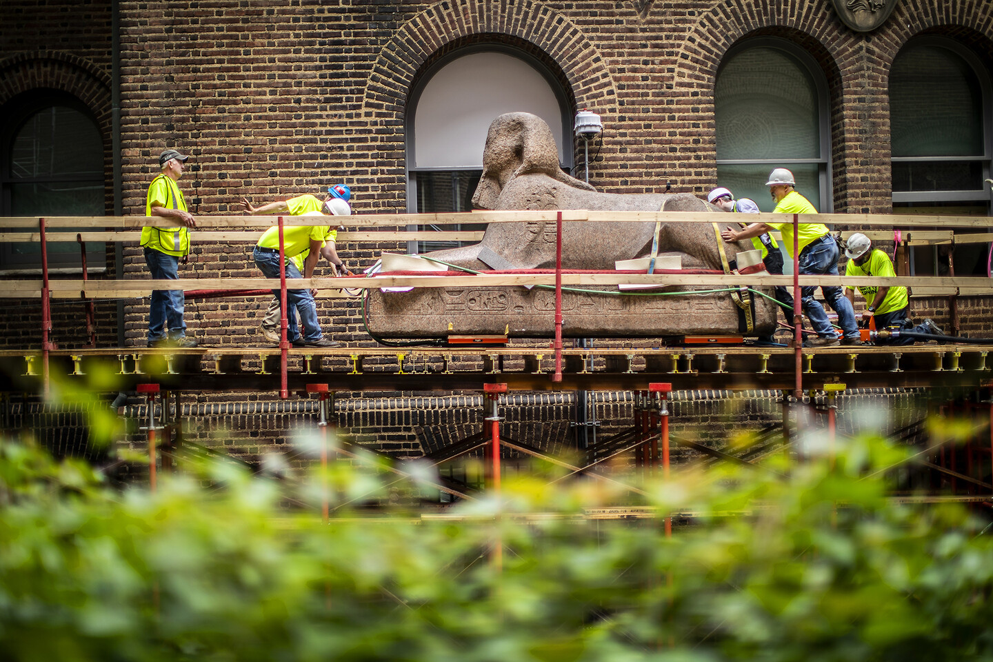 moving the museum sphinx outdoors