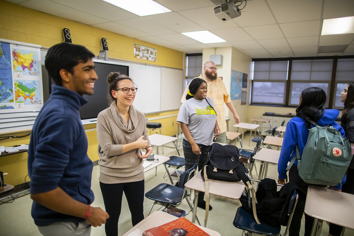 carver high school students during the ethics bowl preparation