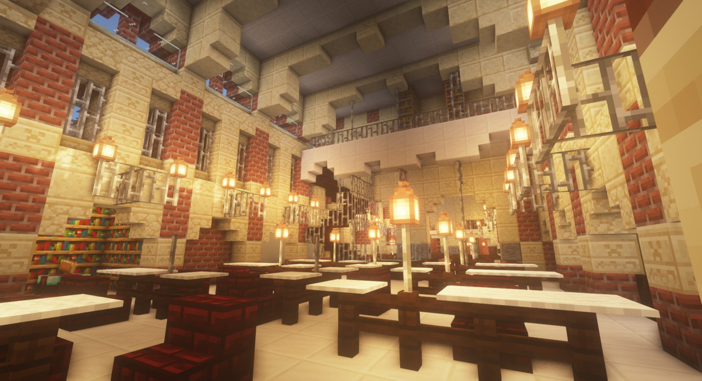 The dimly lit and blocky interior of a digital Fisher Fine Arts