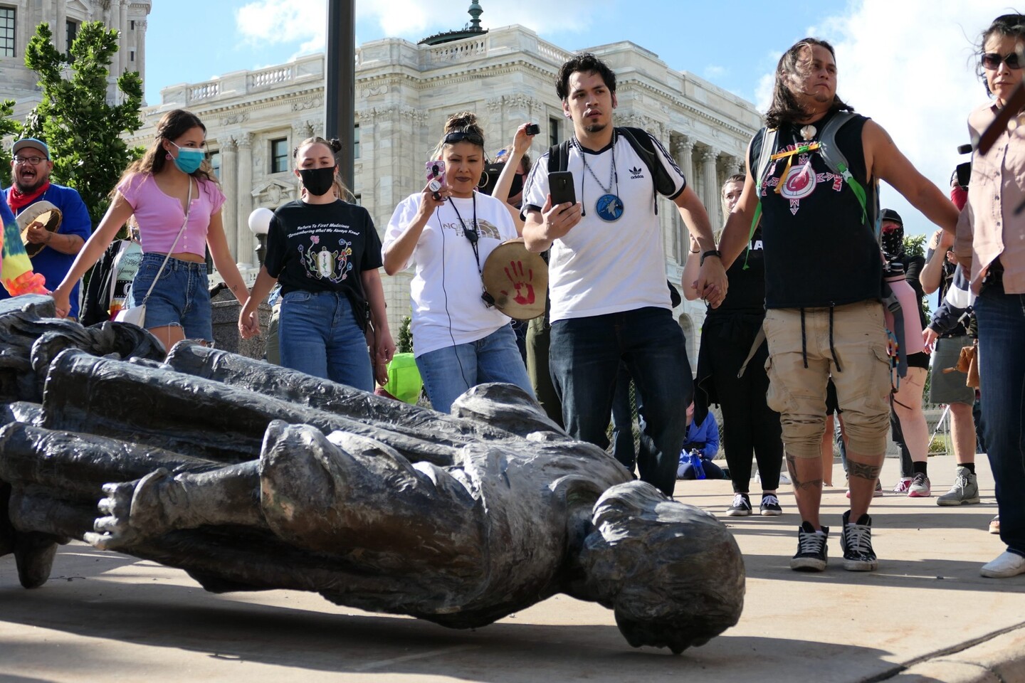 On June 10, activists led by members of the American Indian Movement tore down a statue of Christopher Columbus at the Minnesota State Capitol.