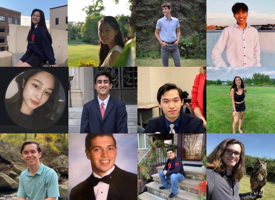 Pictures of twelve students