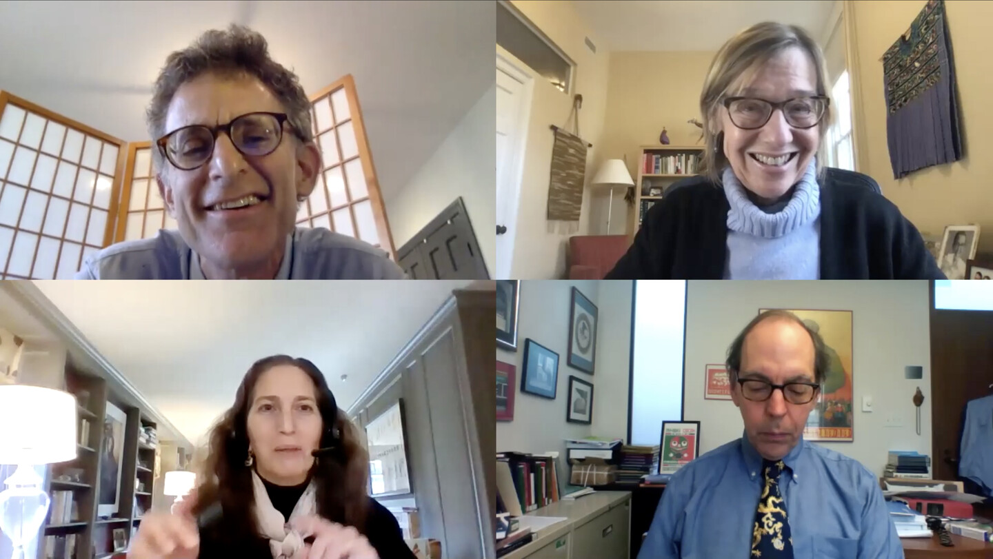 Zoom event with Jonathan, Pam, Amy, and Jacques