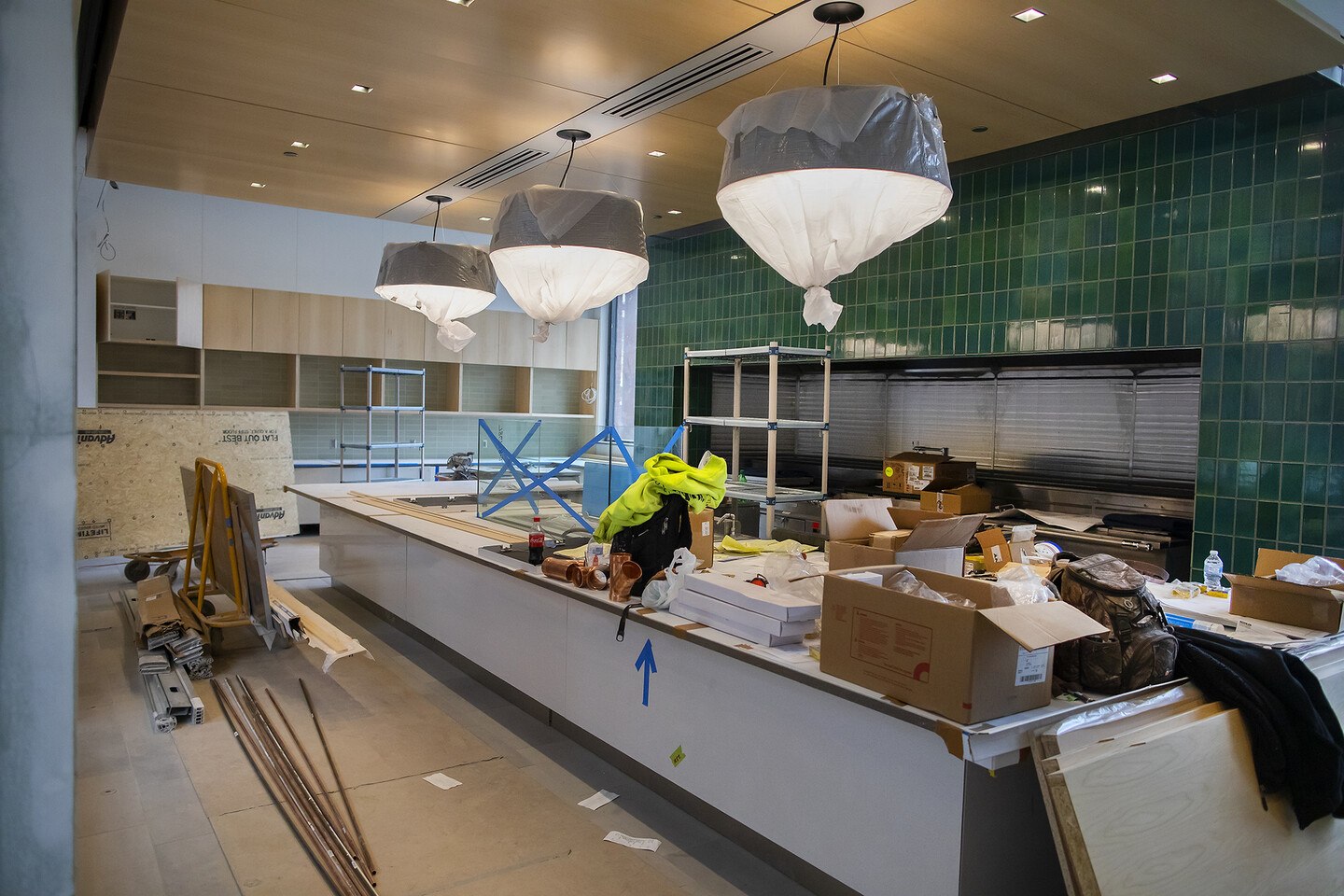 Kitchen with construction equipment
