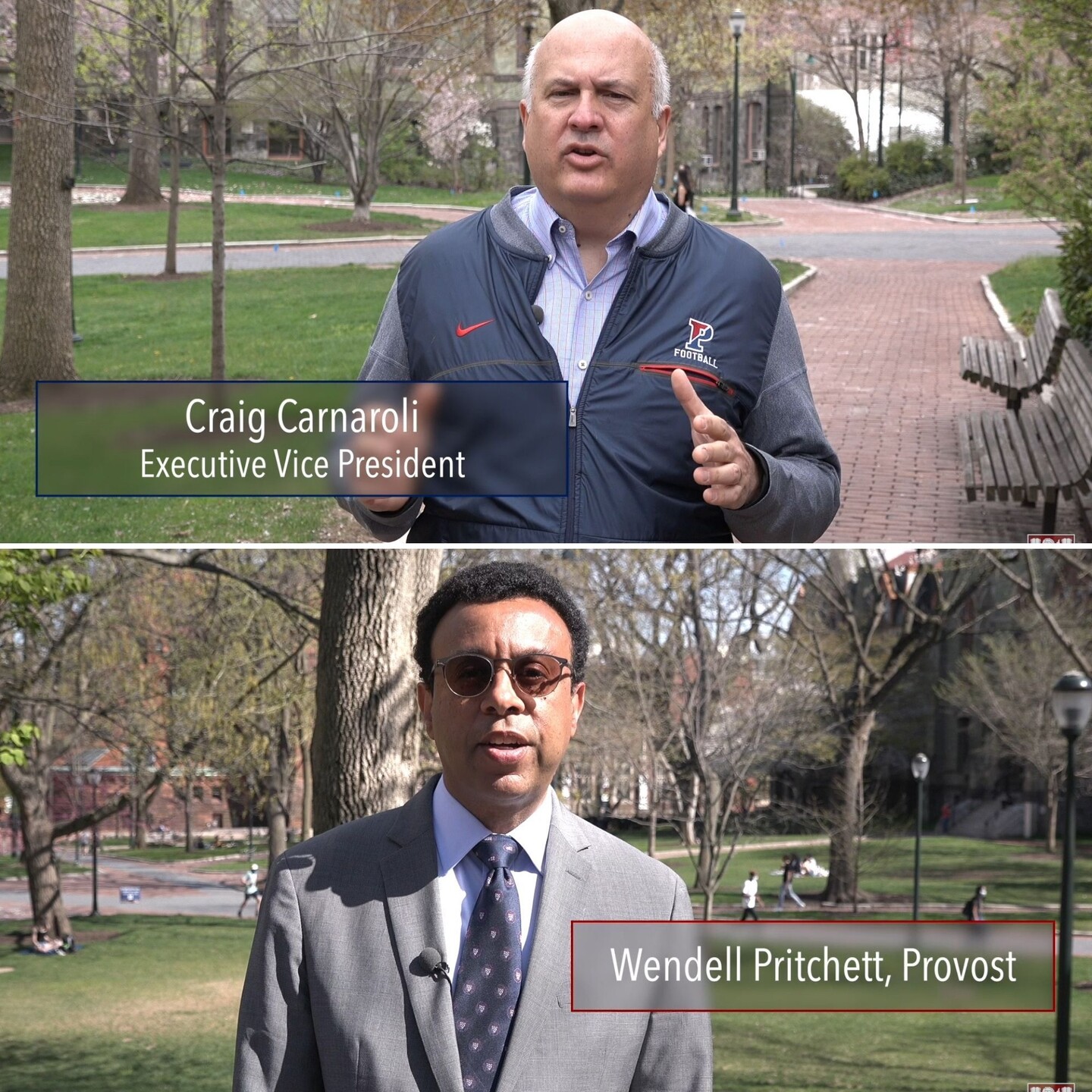 screenshot of both EVP and Provost talking from the video