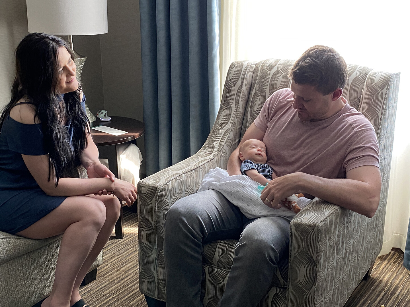 Baby Telden with parents