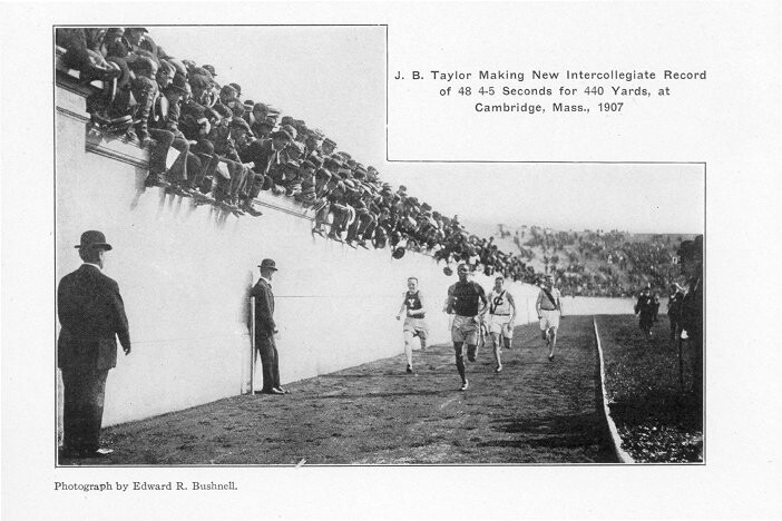 Taylor runs the 440 yards at the Olympics.