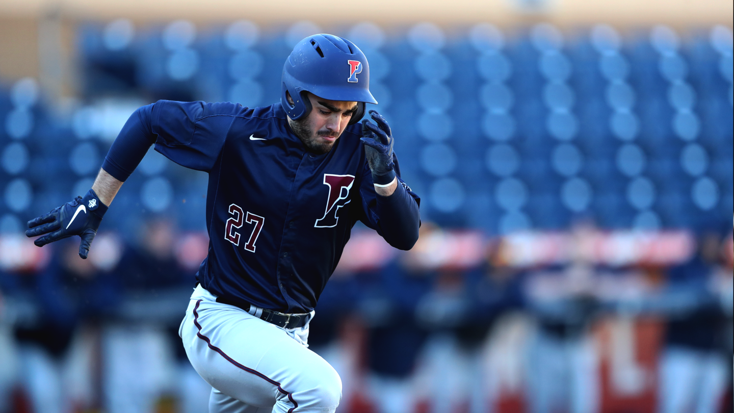 Tommy Courtney runs to the base during a game.