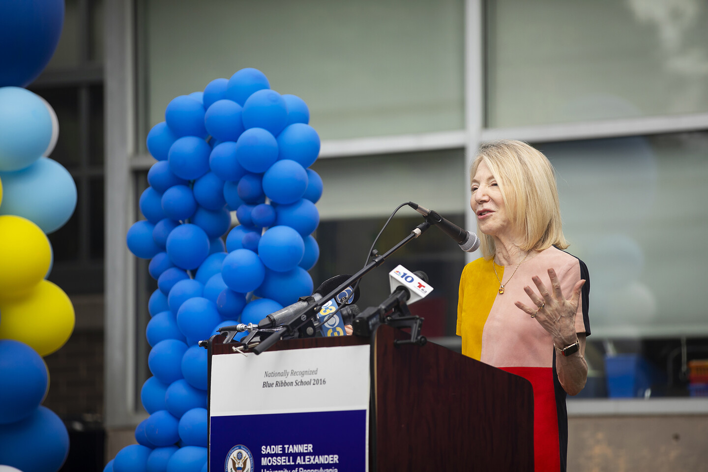 Amy Gutmann at podium