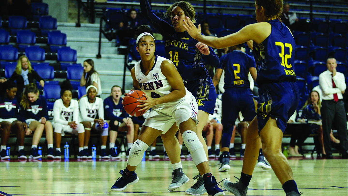 Suttle goes up for the shot against La Salle at the Palestra.