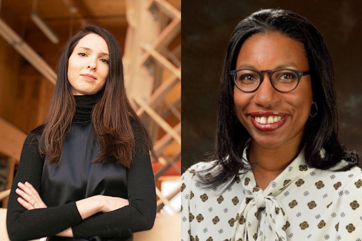 side by side portraits of dorit aviv and akira drake rodriguez