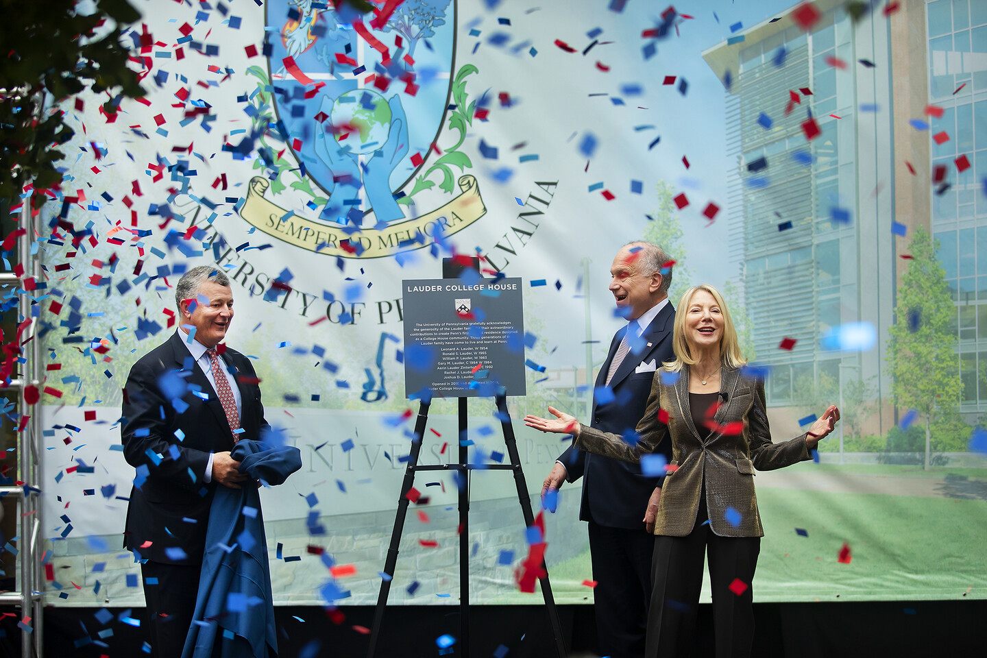 penn president amy gutmann at lauder ribbon cutting