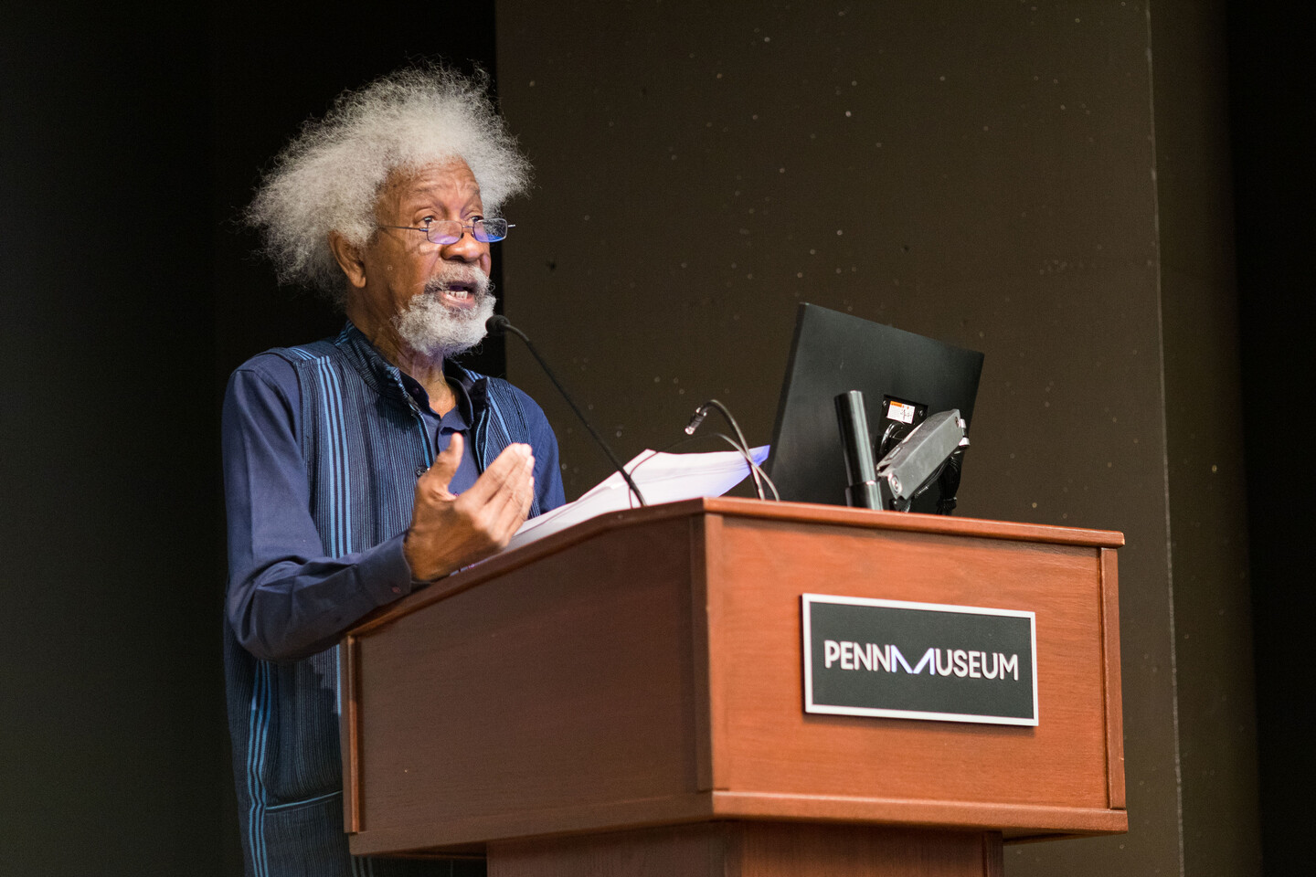 person speaking at podium
