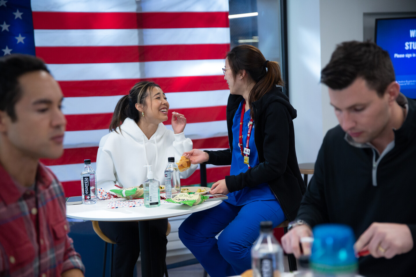 Students eating at the annual Veteran's Day lunch
