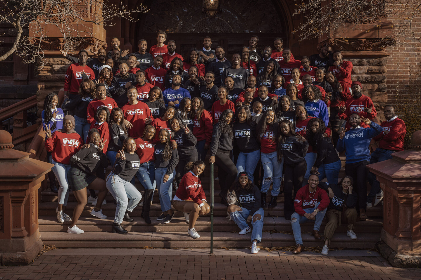 AAMBAA students in front of fisher fine arts