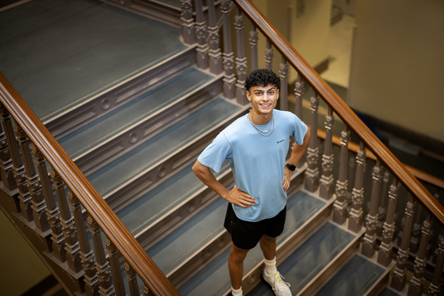 Dom Ciccotelli standing in a stairwell