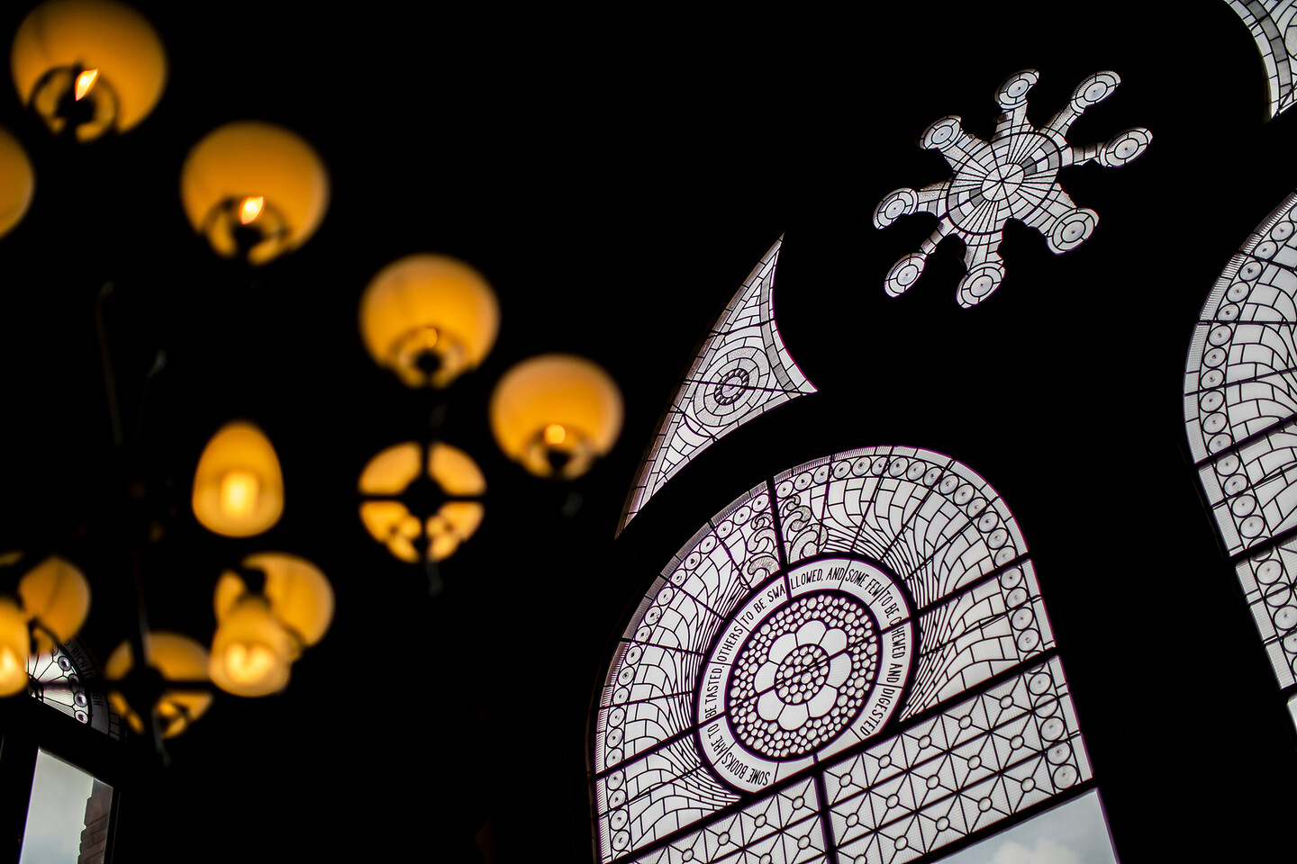 Window in Fisher Fine Arts Library.