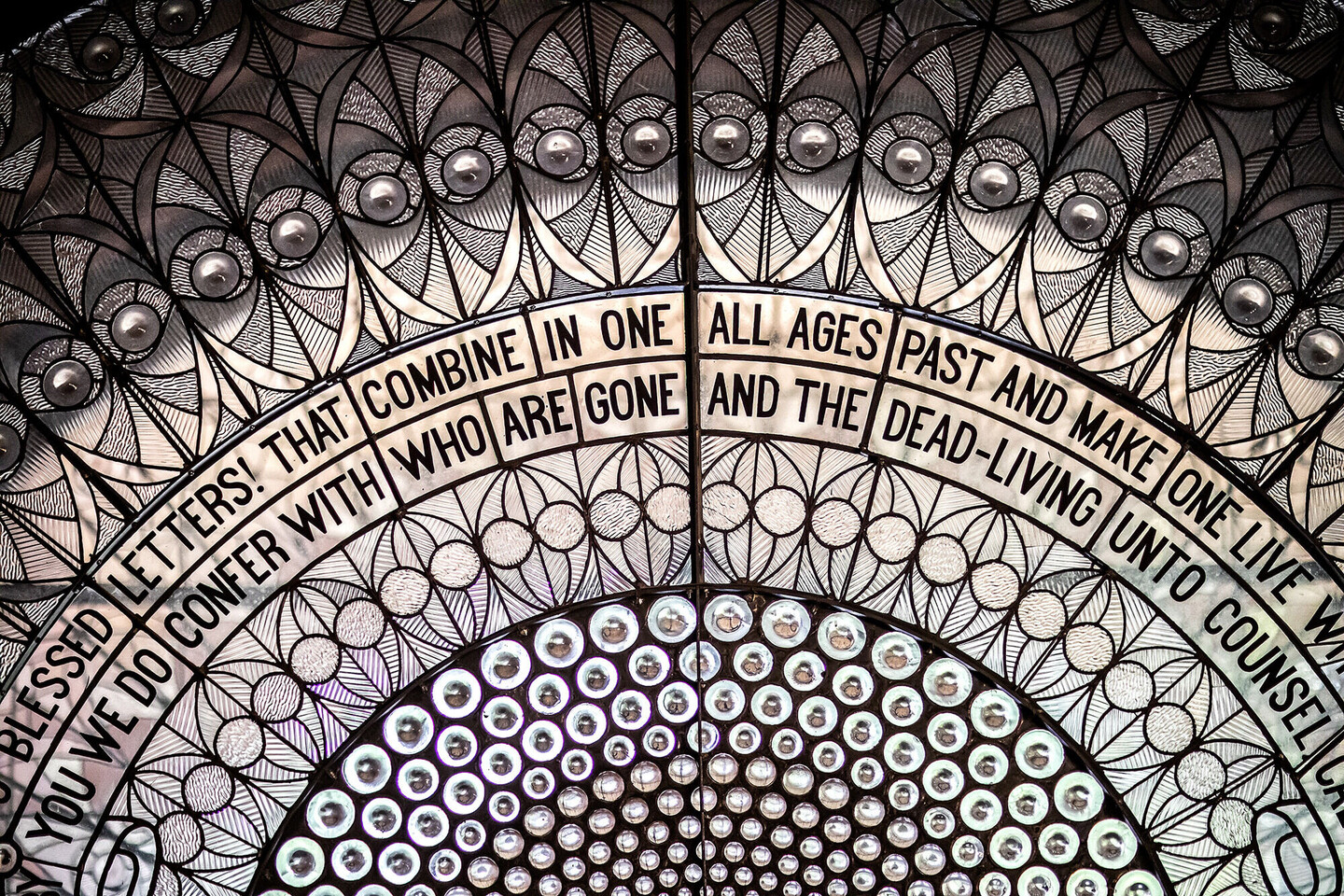 Window in Fisher Fine Arts library.
