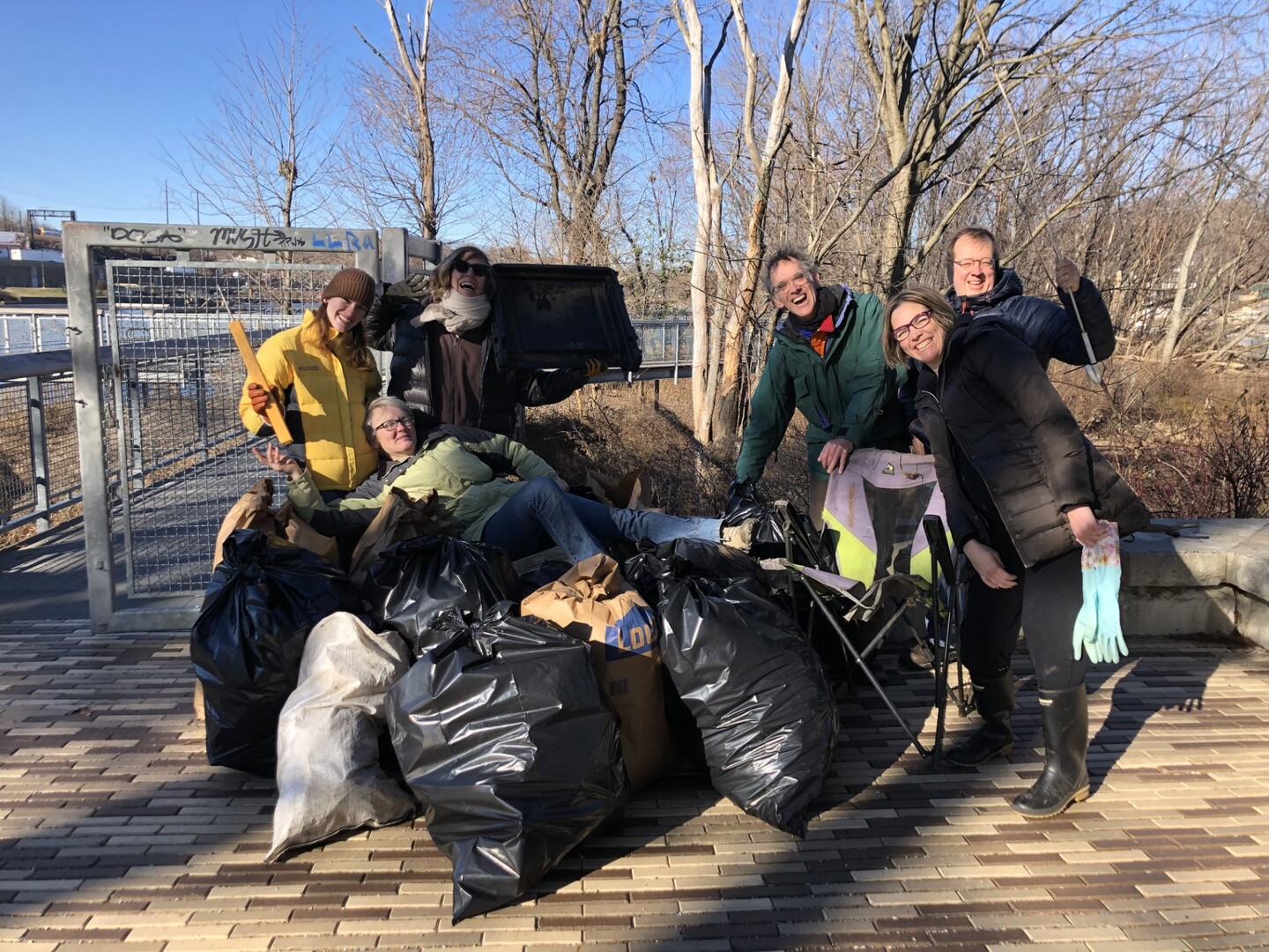 Jean Knight participates in trash cleanup.