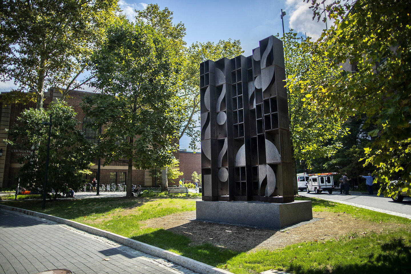 tall steel sculpture outside