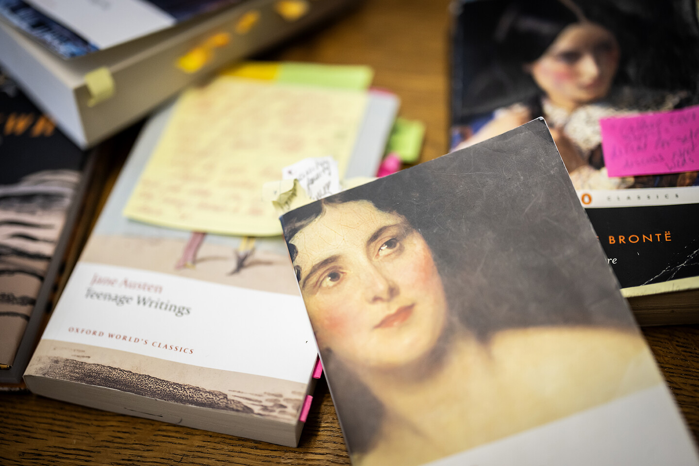 books by Jane Austen on a table