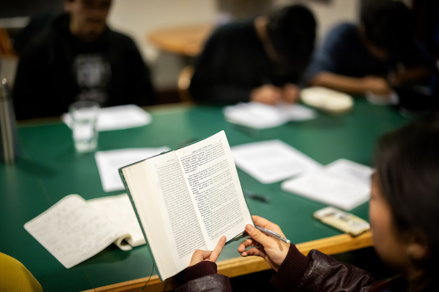 Attendees read Baldwin’s 1960 essay “They Can’t Turn Back.”