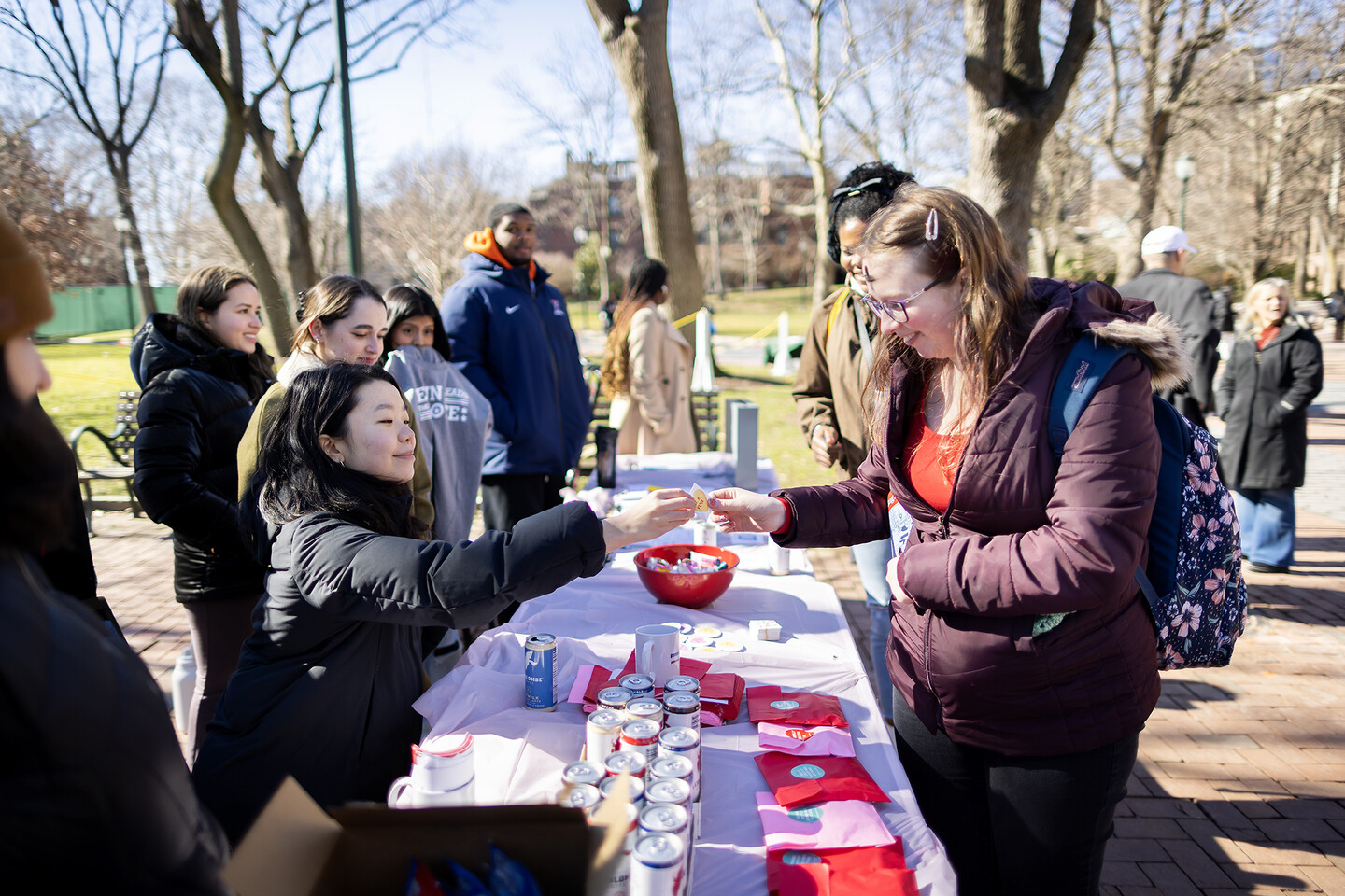 Penn Leads the Vote group at a table registering students to vote.
