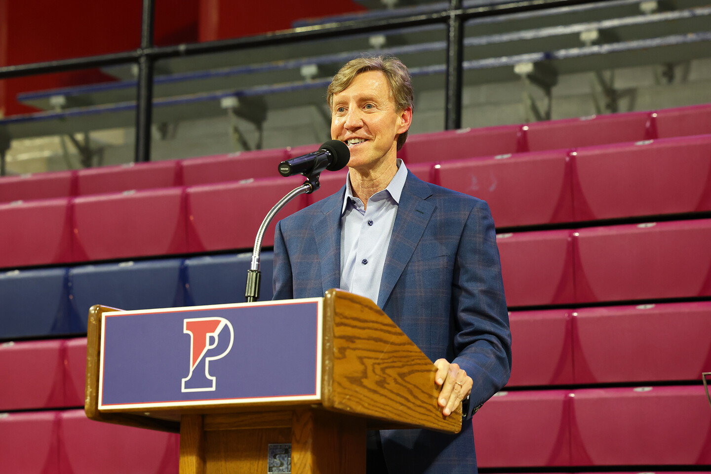 Interim President J. Larry Jameson speaks to attendees at the Quakers Choice Awards.