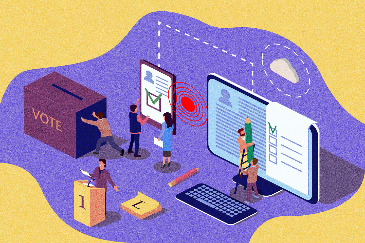 Illustration of different types of political campaign activity.