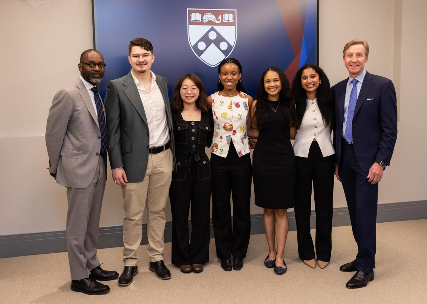 John L. Jackson Jr, Jack Roney, Ejun Mary Hong, Imani Nkrumah Ardayfio, Inaya Zaman, Rashmi Acharya, and Penn President J. Larry Jameson.