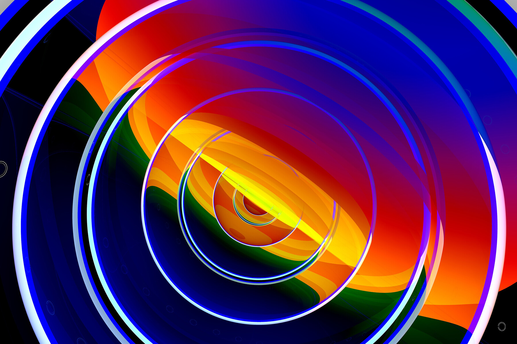 Multicolored curves twisting and folding around a central cusp, forming the classic butterfly‑shaped Lorenz strange attractor.