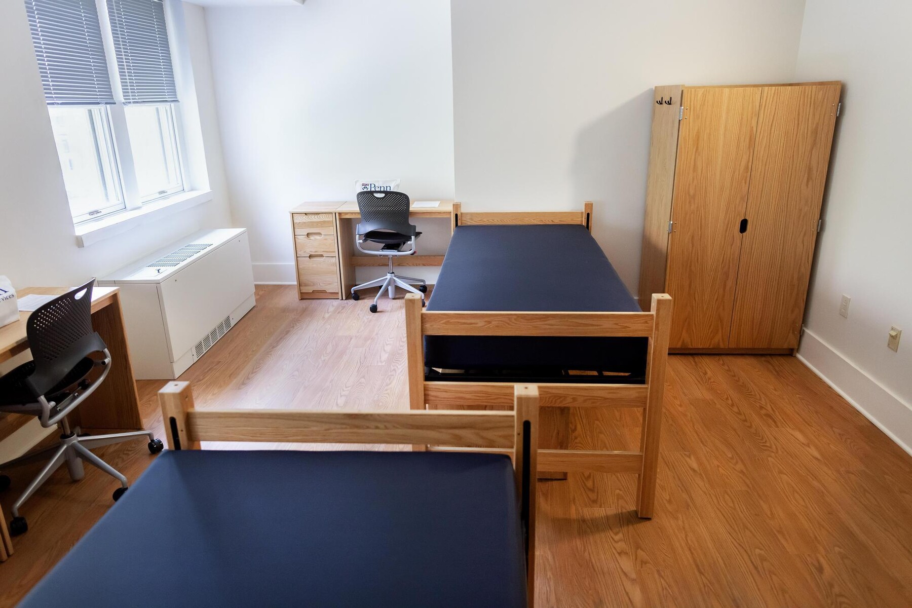 The interior of a dorm room in the Quadrangle.
