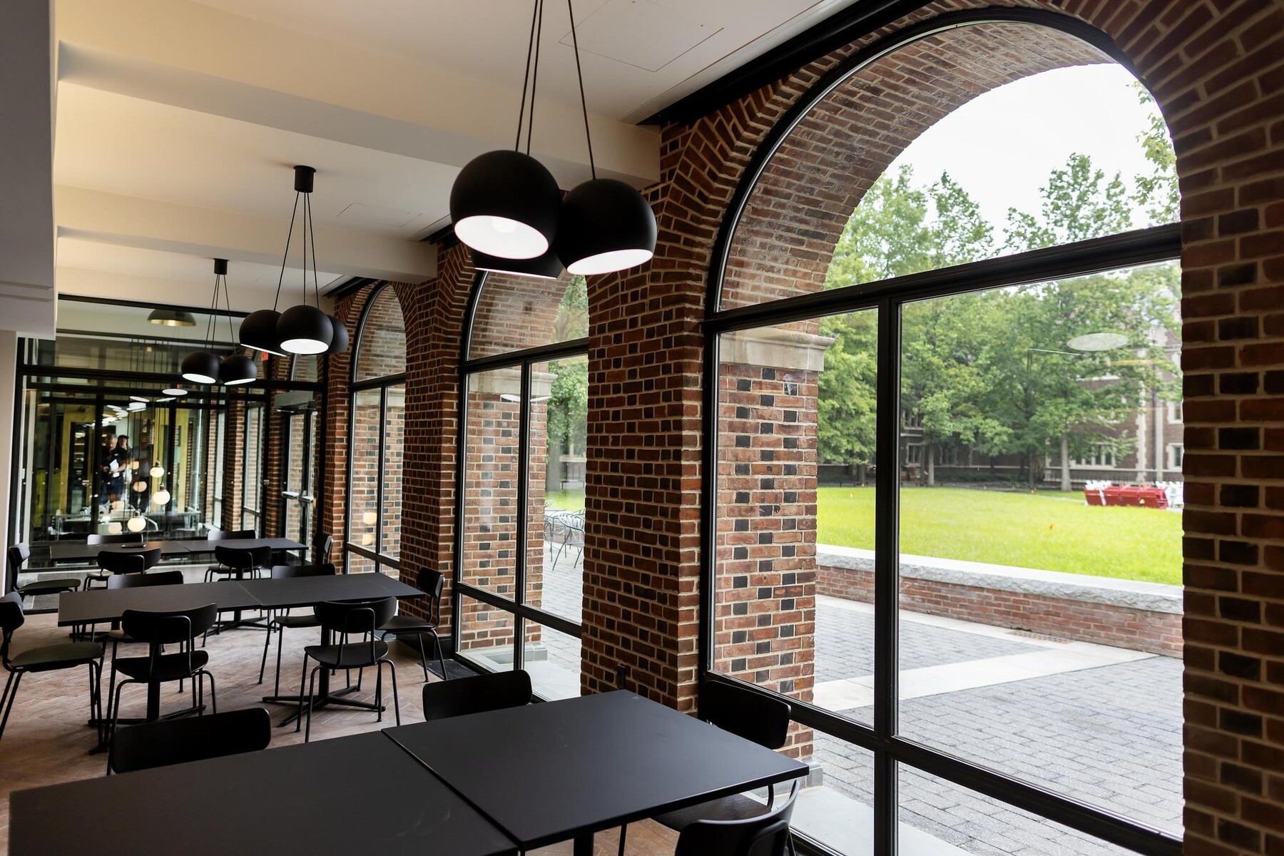 The interior of a common room in a dorm in the Quadrangle.