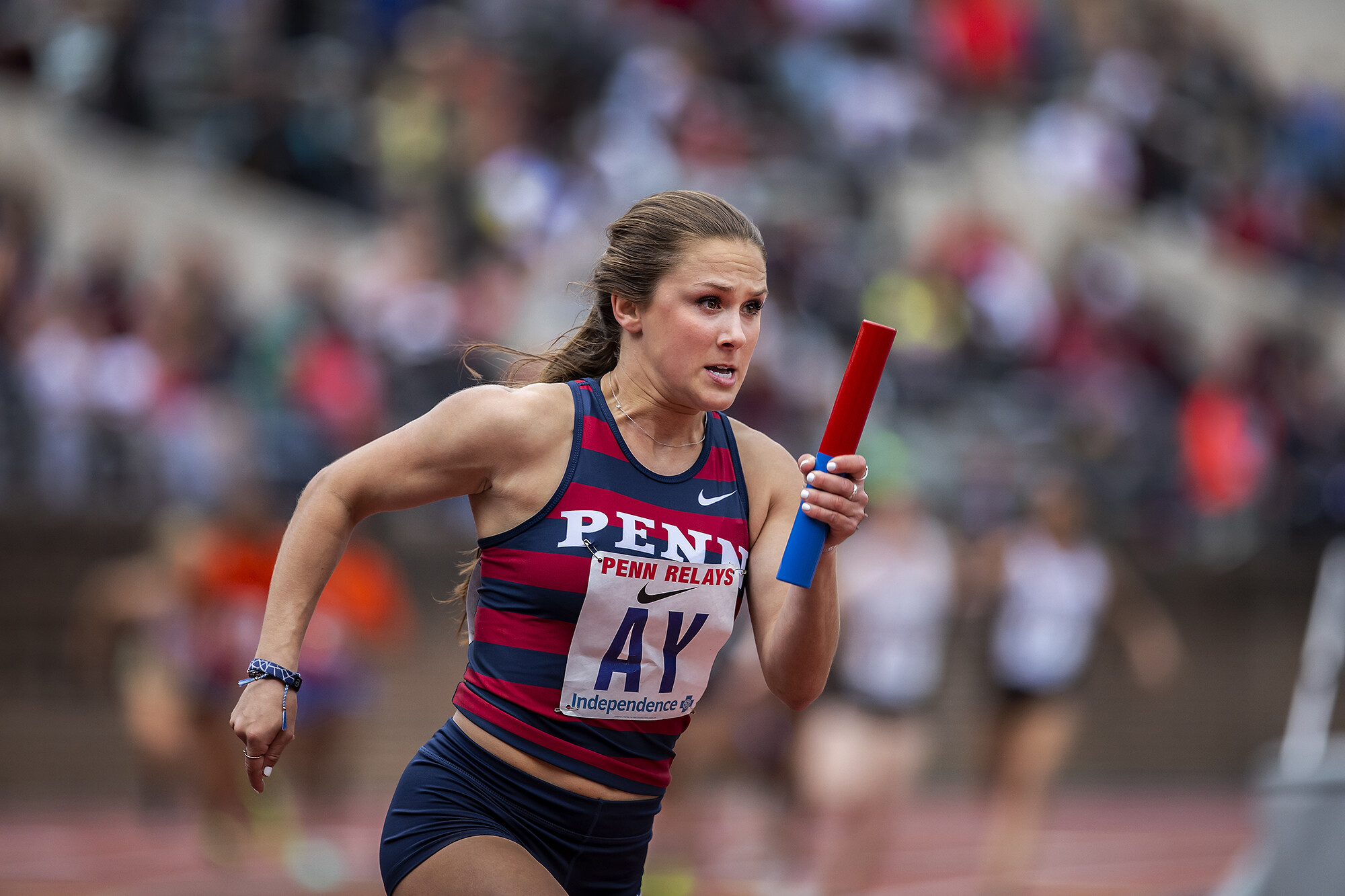 Camille Dickson competes in the Women’s 4x100 Prelims