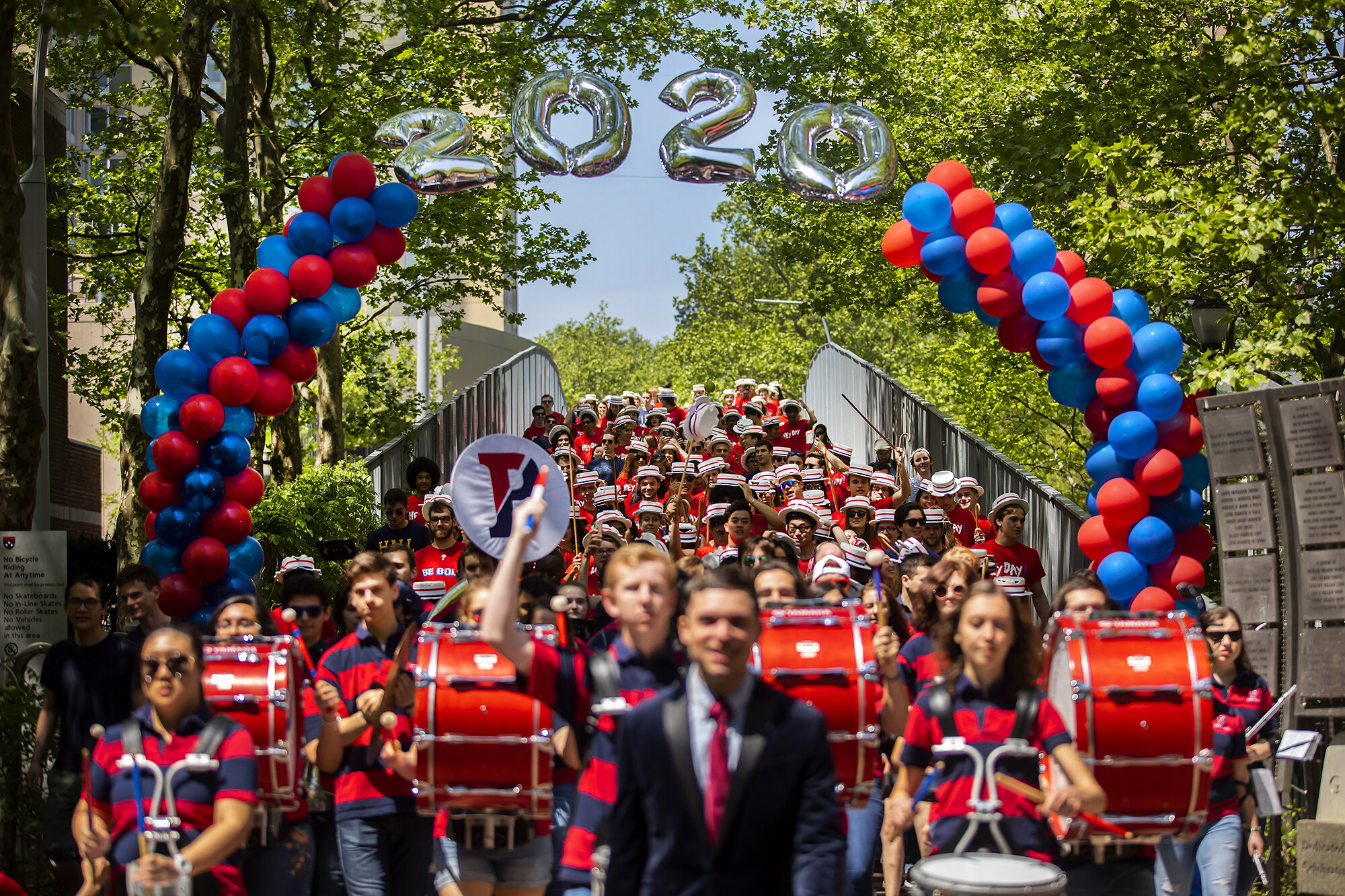 penn band marching on locust walk